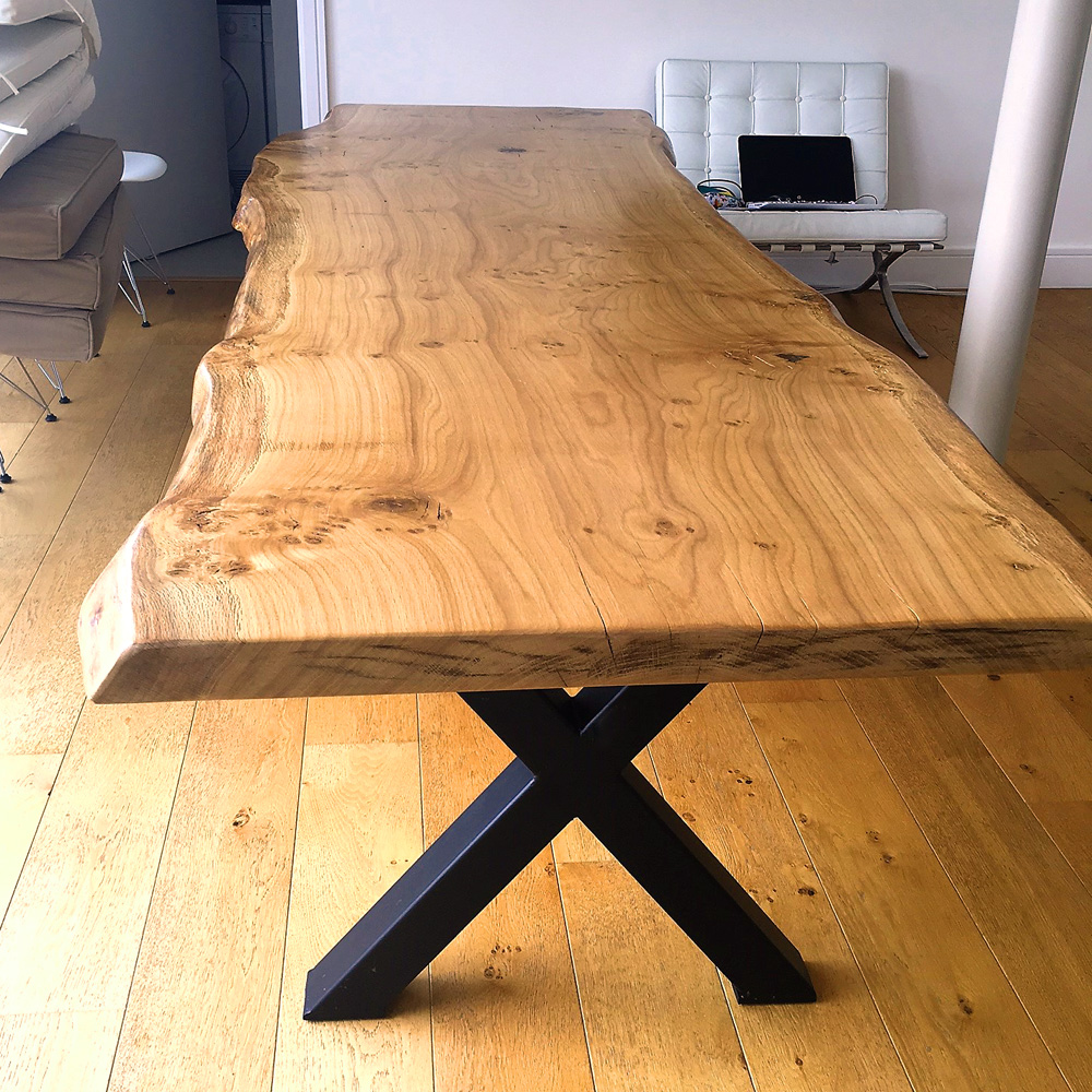 handmade live edge oak slab dining table with metal legs houston live edge table design houston texas