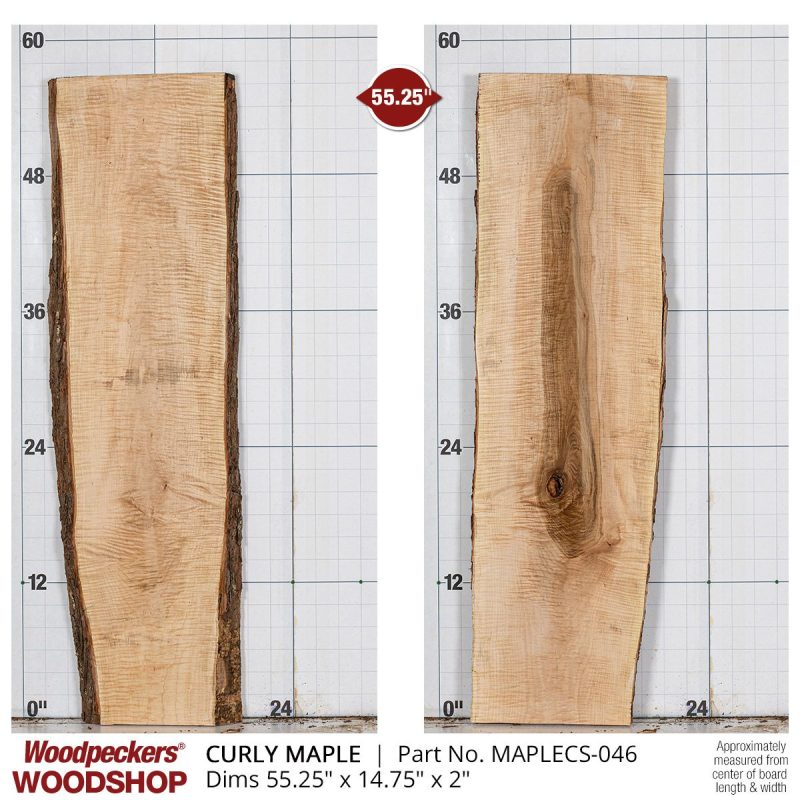 Curly Maple plank slab for custom work