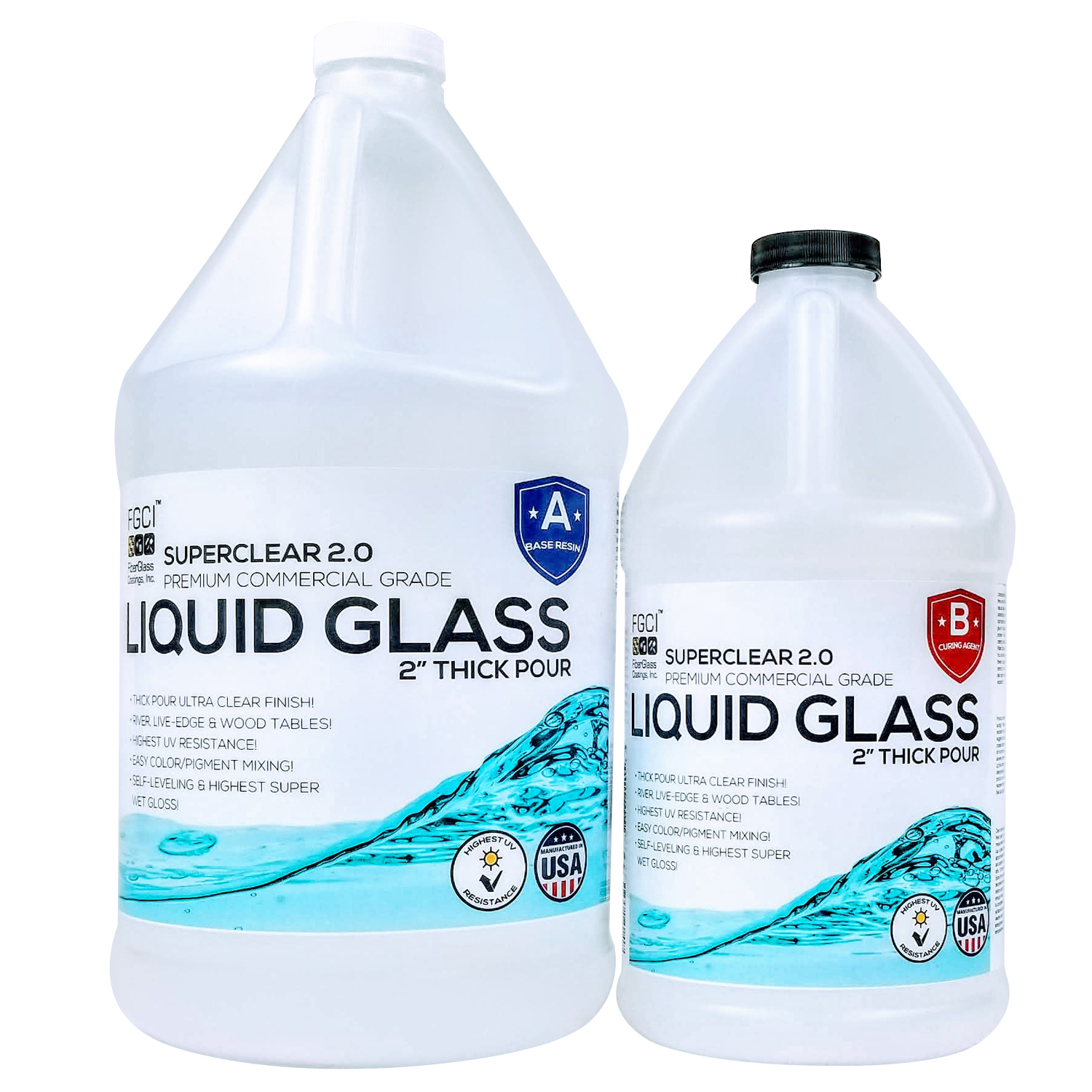 Liquid Glass Epoxy Deep Pour – 1.5 Gallon Kit - Live Edge ACE Houston Texas