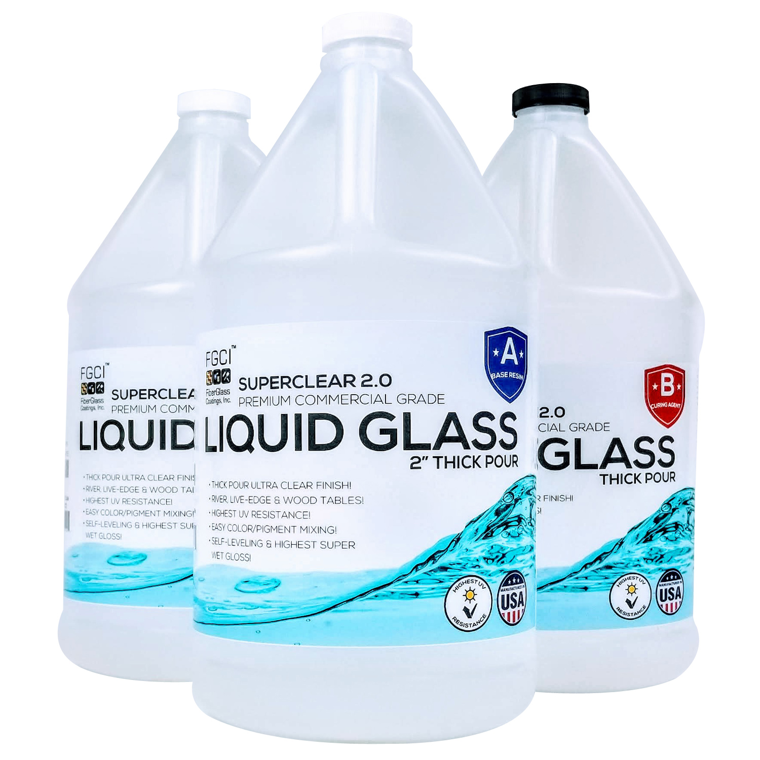 Liquid Glass Epoxy Deep Pour – 1.5 Gallon Kit - Live Edge ACE Houston Texas