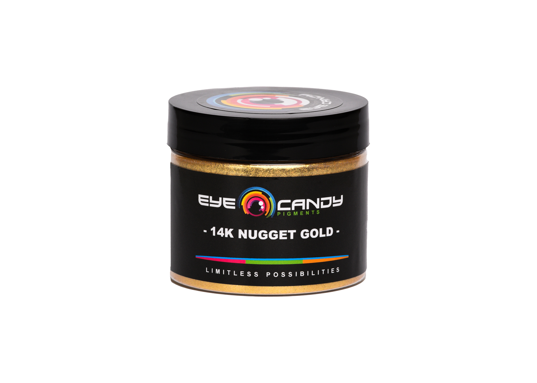 Eye Candy Mica Powder Pigment for epoxy resin in 14k Nugget Gold. (4oz container)
