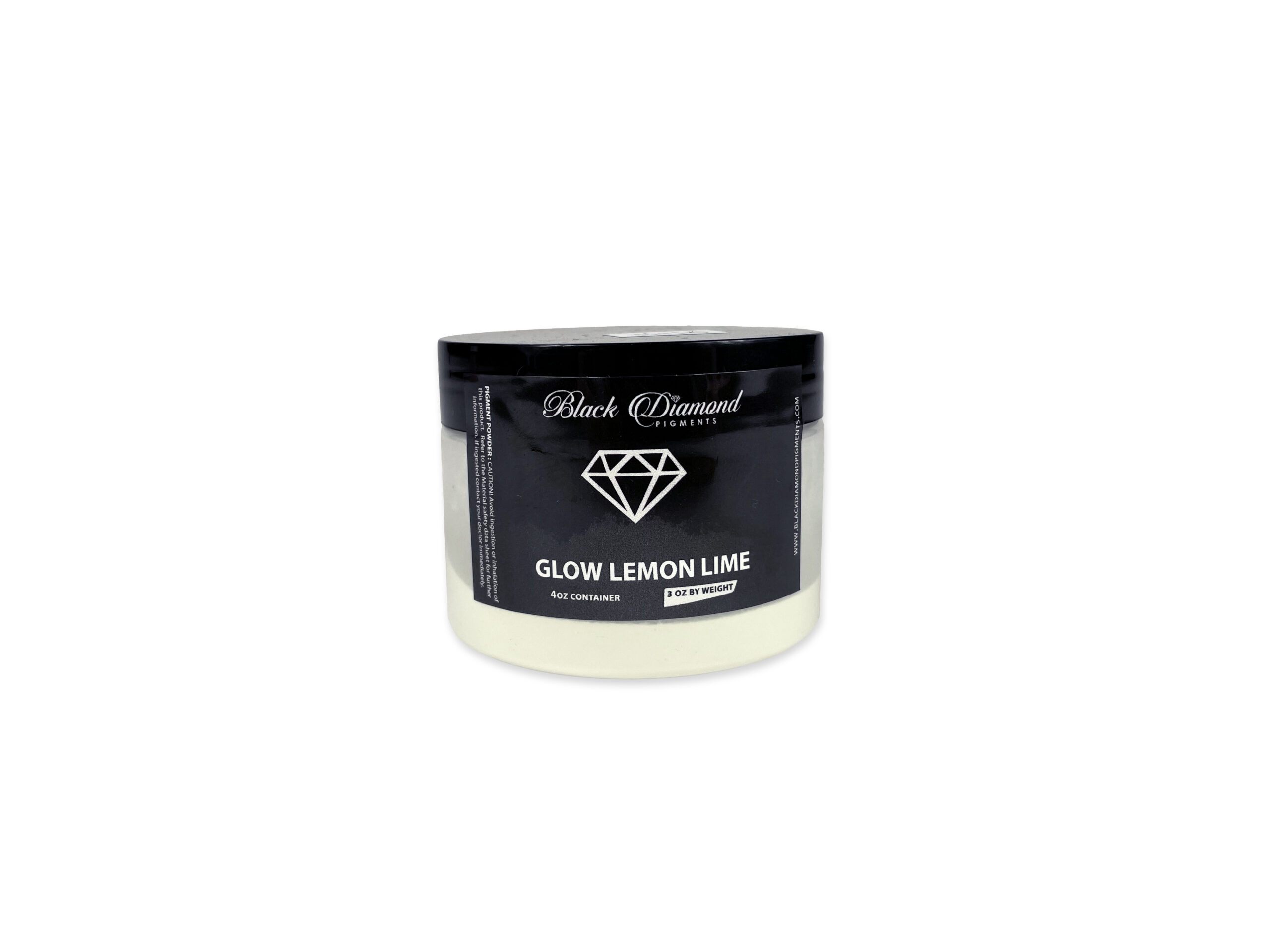 Black Diamond Mica Powder Pigment for epoxy resin in Glow Lemon Lime. (4oz container)