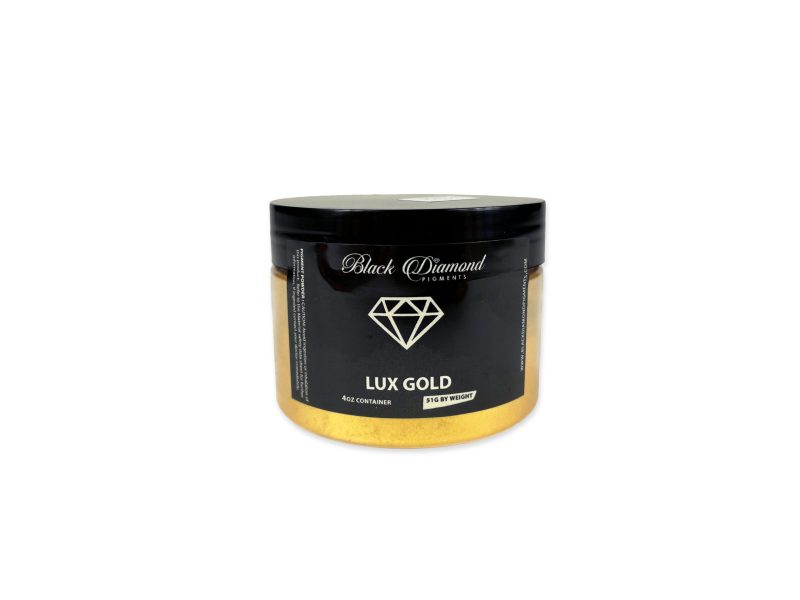 Black Diamond Mica Powder Pigments for epoxy resin in Lux Gold. (4oz container)