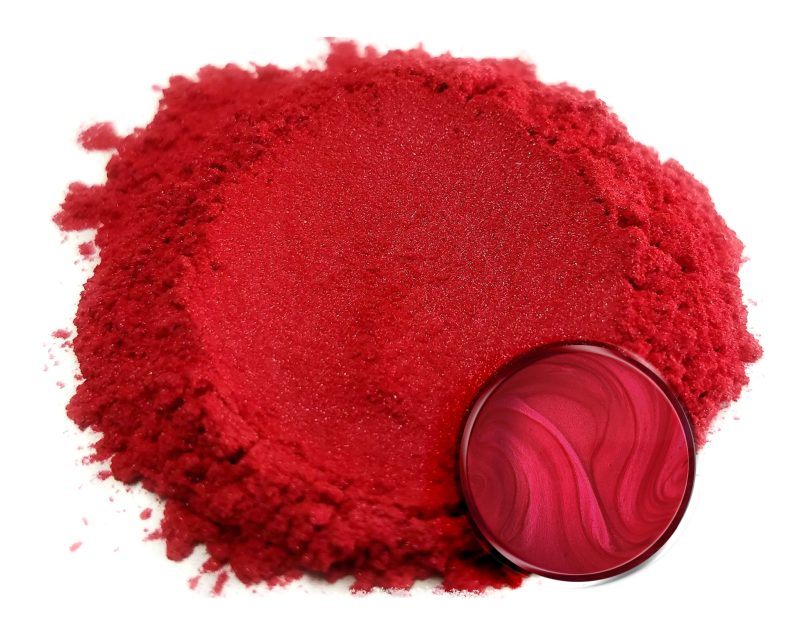 Eye Candy Mica Powder Pigment swirl chip for epoxy resin in Baku red. (4oz container)