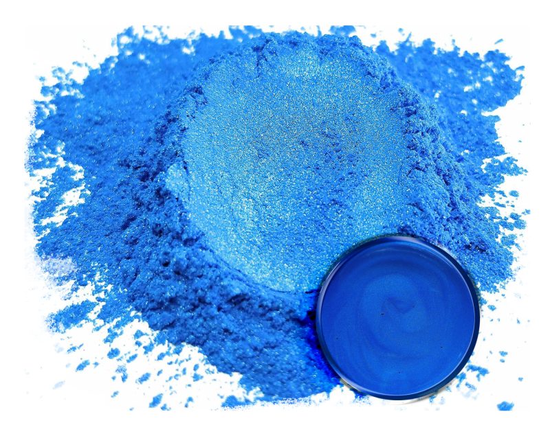 Eye Candy Mica Powder Pigment swirl chip for epoxy resin in Dark Ocean Blue.