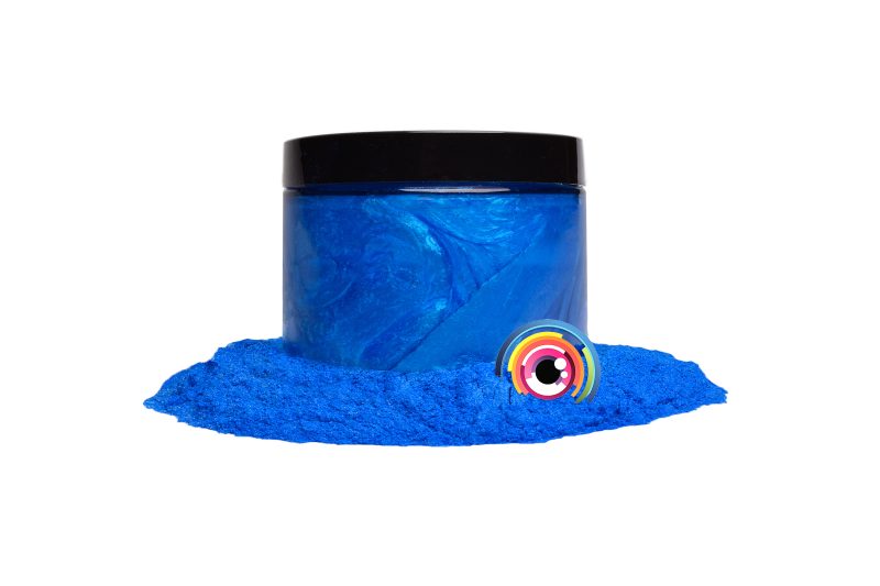 Eye Candy Mica Powder Pigment for epoxy resin in Dark Ocean Blue. (4oz container resin example))
