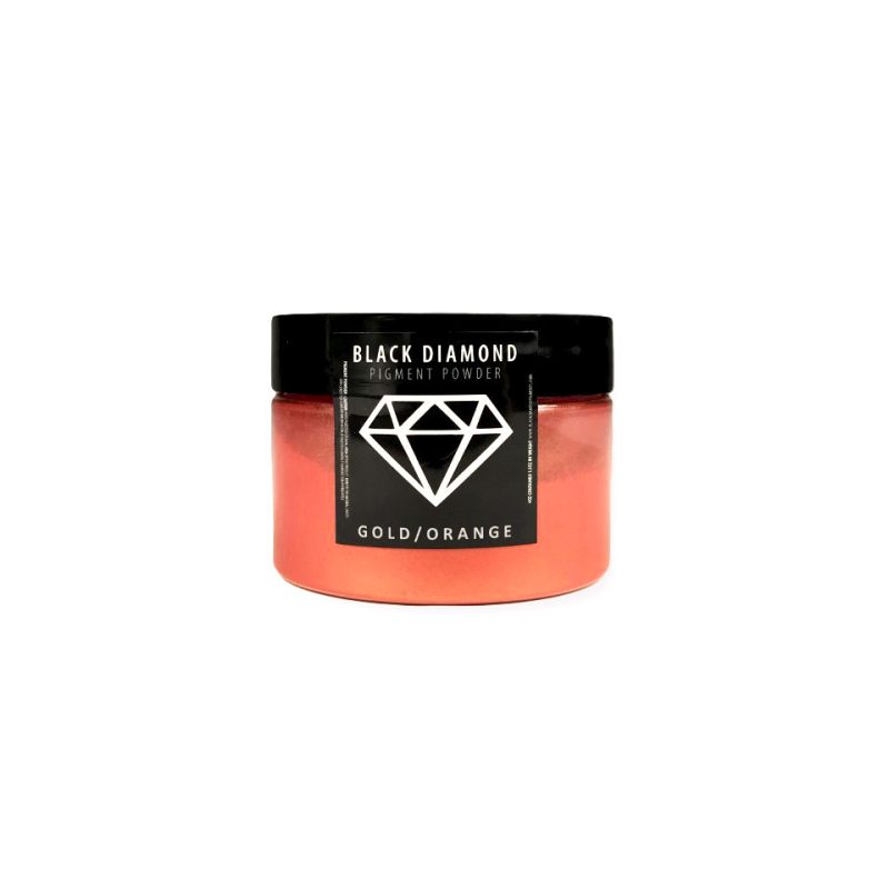 Black Diamond Mica Powder Pigment for epoxy resin in Gold/ Orange. (4oz container)