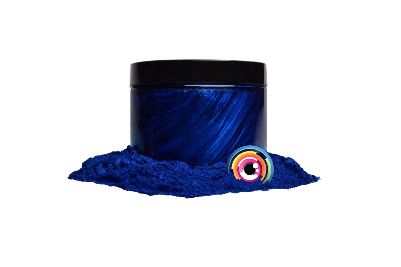 Eye Candy Mica Powder Pigment for epoxy resin in Nokon Blue. (4oz container resin example)