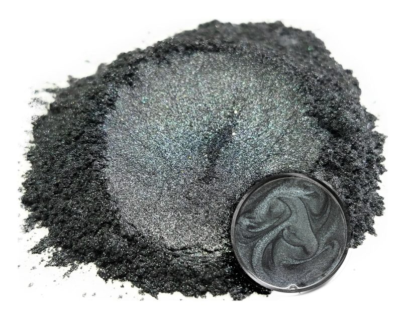 Eye Candy Mica Powder Pigment swirl chip for epoxy resin in Storm Grey.