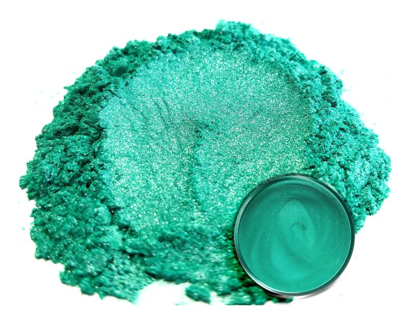 Eye Candy Mica Powder Pigment swirl chip for epoxy resin in Wasabi Green.