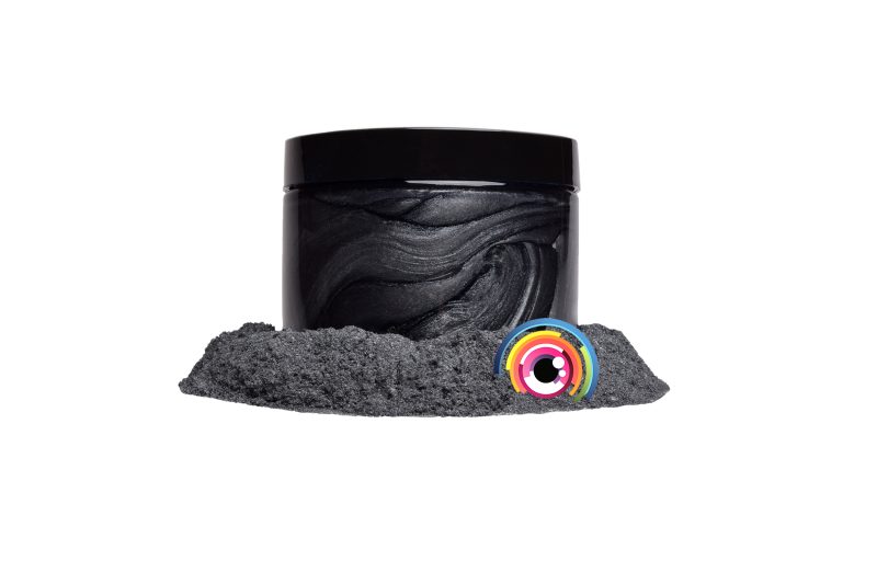 Eye Candy Mica Powder Pigment for epoxy resin in Storm Grey. (4oz container resin example)